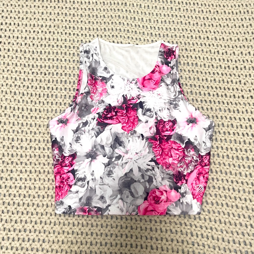 NWOT Floral Workout Crop Tank
